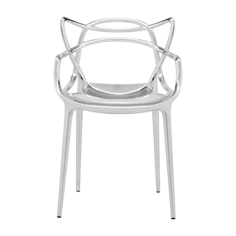 Chaise avec accoudoirs argentée Masters - Kartell - The Cool Republic