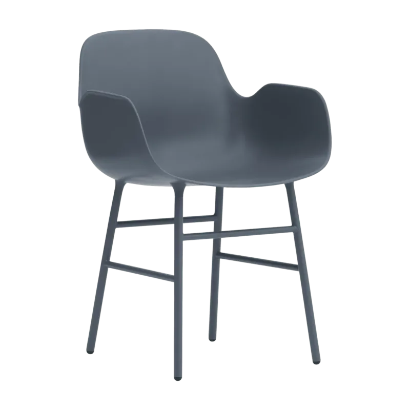 Chaise avec accoudoirs en acier et pp bleu Form - Normann Copenhagen - The Cool Republic