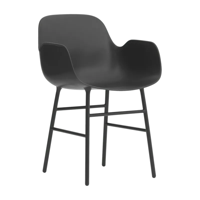 Chaise avec accoudoirs en acier et pp noir Form - Normann Copenhagen - The Cool Republic
