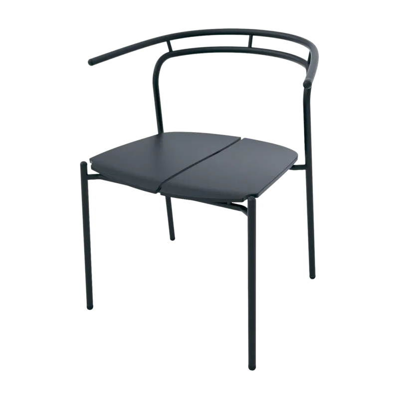 Chaise avec accoudoirs en acier noir Novo - Aytm - The Cool Republic