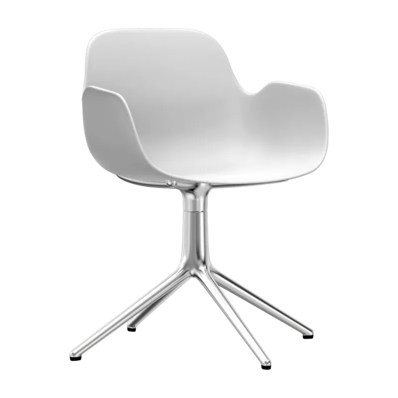 Chaise avec accoudoirs en aluminium et pp blanc Form - Normann Copenhagen - The Cool Republic