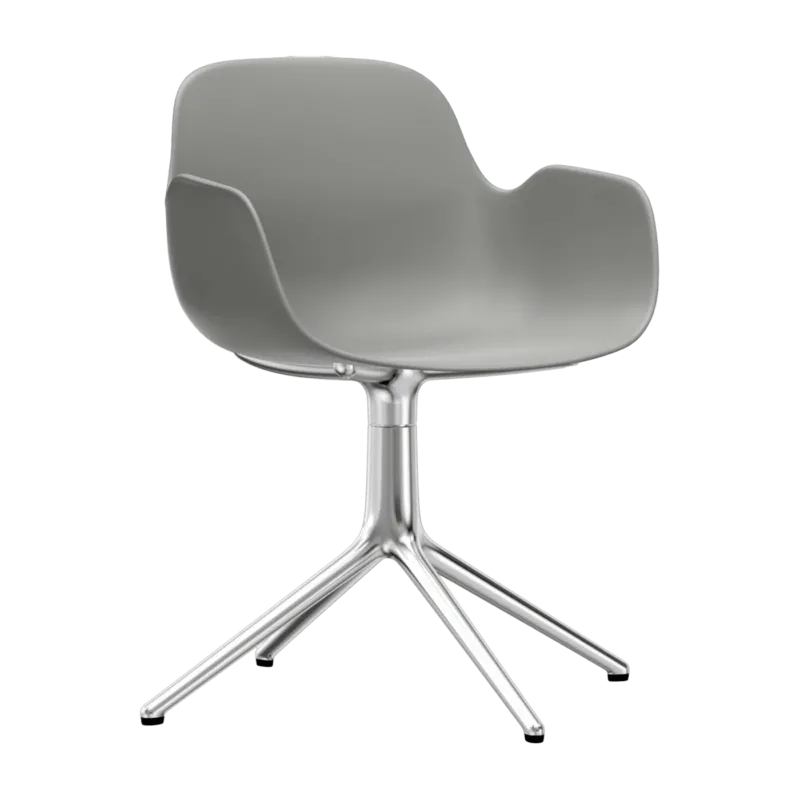 Chaise avec accoudoirs en aluminium et pp gris Form - Normann Copenhagen - The Cool Republic