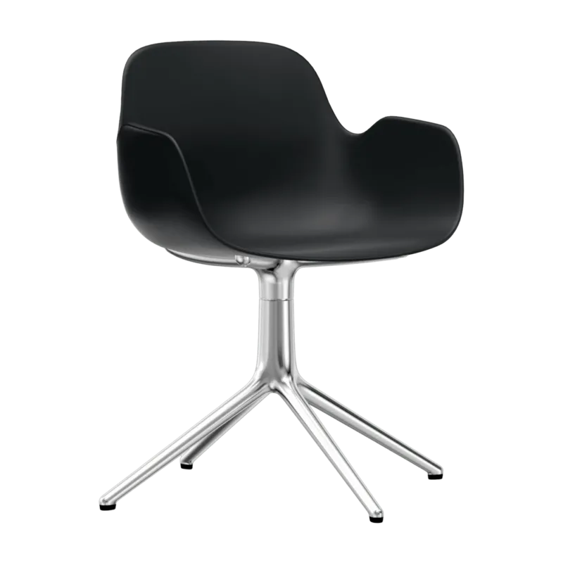Chaise avec accoudoirs en aluminium et pp noir Form - Normann Copenhagen - The Cool Republic