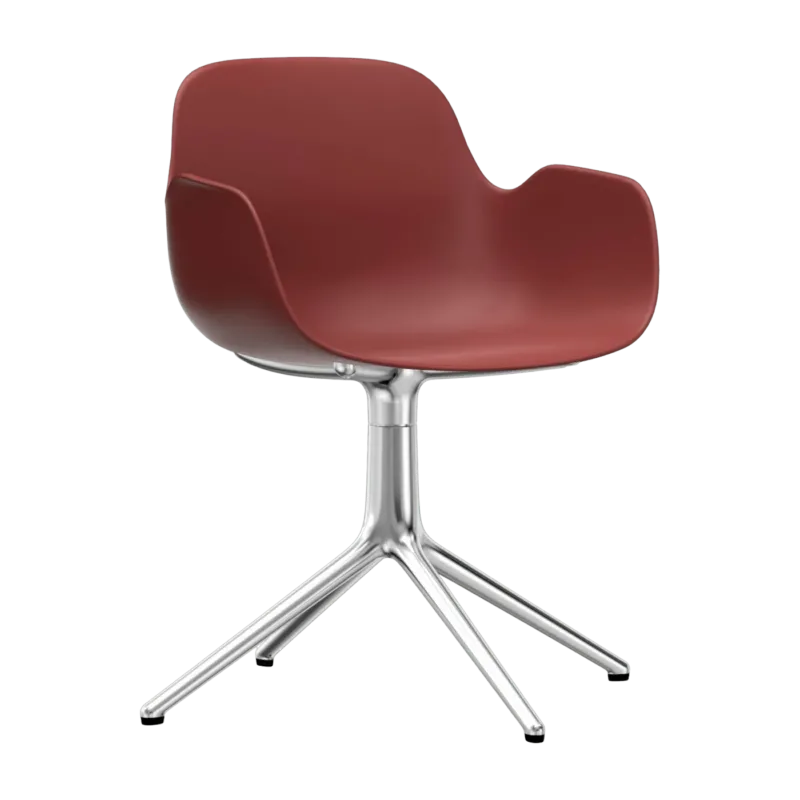 Chaise avec accoudoirs en aluminium et pp rouge Form - Normann Copenhagen - The Cool Republic