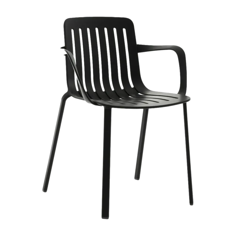 Chaise avec accoudoirs en aluminium noir Plato - Magis - The Cool Republic