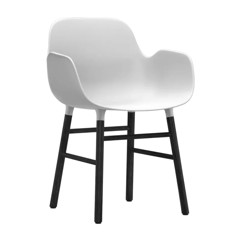 Chaise avec accoudoirs en bois noir et pp blanc Form - Normann Copenhagen - The Cool Republic