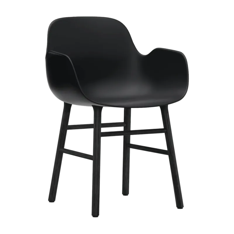 Chaise avec accoudoirs en bois noir et pp noir Form - Normann Copenhagen - The Cool Republic