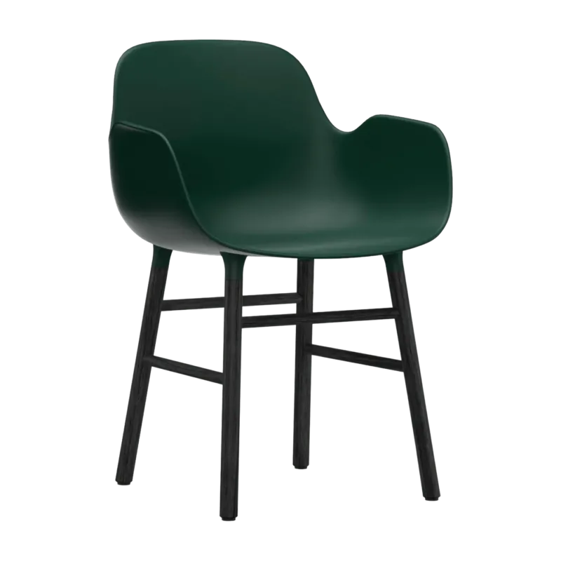 Chaise avec accoudoirs en bois noir et pp vert Form - Normann Copenhagen - The Cool Republic