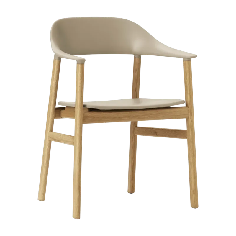 Chaise avec accoudoirs en chêne et polypropylène sable Herit Sand - Normann Copenhagen - The Cool Republic