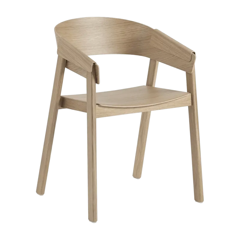 Chaise avec accoudoirs en chêne naturel Cover - Muuto - The Cool Republic