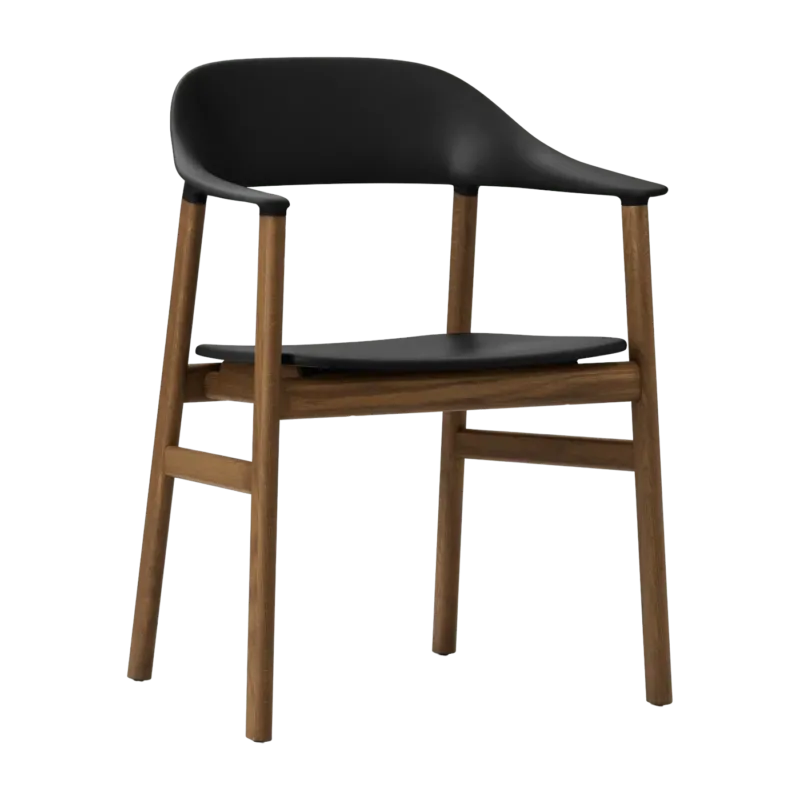 Chaise avec accoudoirs en chêne teinté et polypropylene noir Herit noir - Normann Copenhagen - The Cool Republic