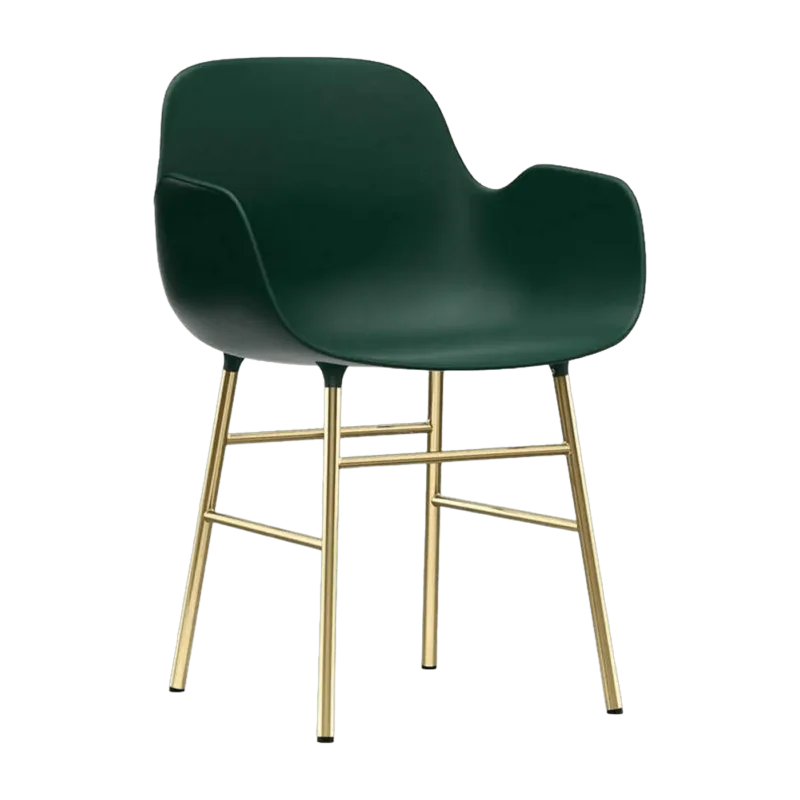 Chaise avec accoudoirs en laiton et pp vert Form - Normann Copenhagen - The Cool Republic
