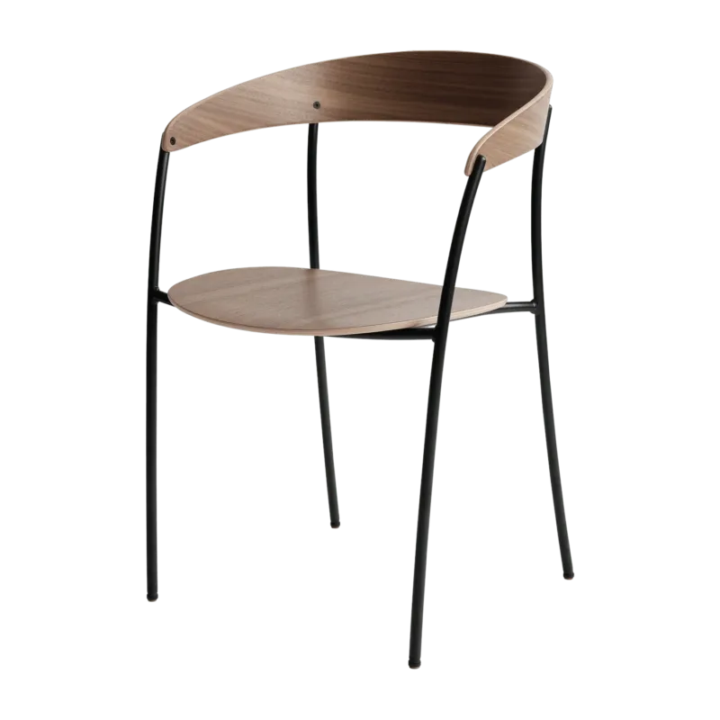 Chaise avec accoudoirs en noyer Missing - New Works - The Cool Republic