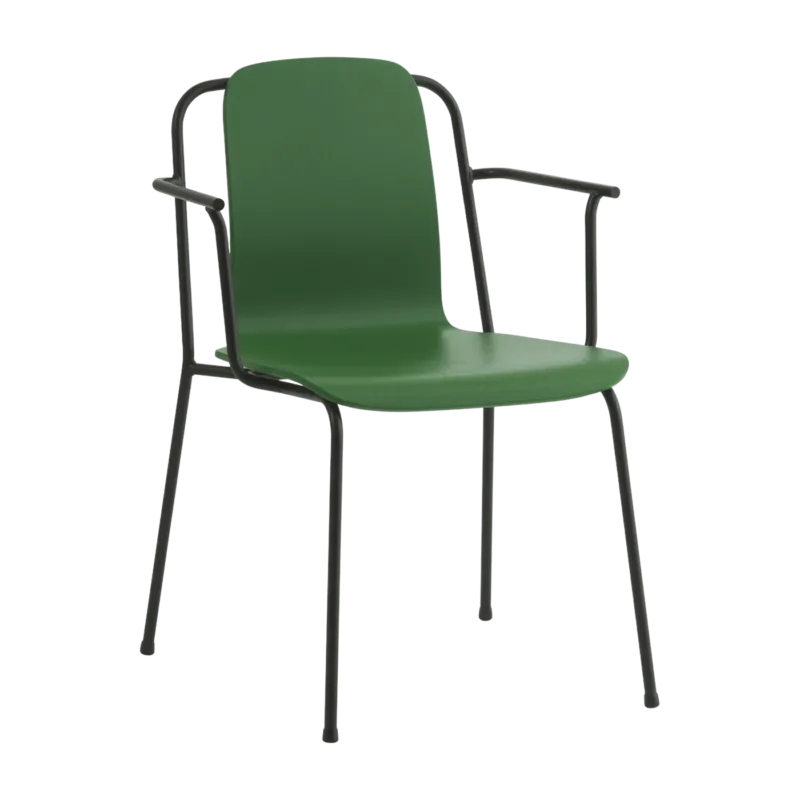 Chaise avec accoudoirs vert structure noire Studio vert - Normann Copenhagen - The Cool Republic