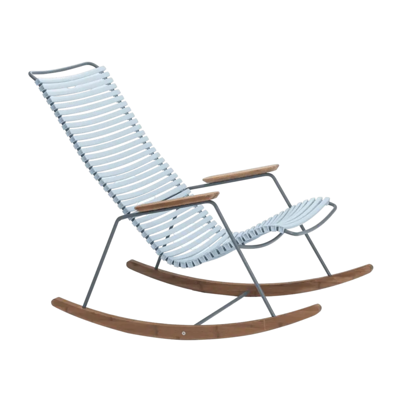 Chaise berçante en métal et plastique bleu clair CLICK - Houe - The Cool Republic