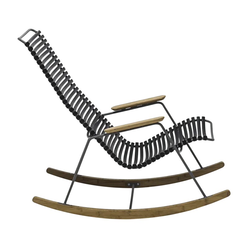 Chaise berçante en métal et plastique noir CLICK - Houe - The Cool Republic