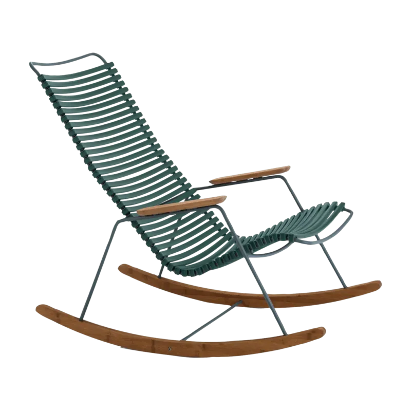 Chaise berçante en métal et plastique vert sapin CLICK - Houe - The Cool Republic