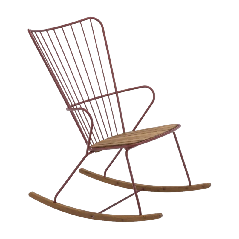 Chaise berçante en métal rouge Paprika PAON - Houe - The Cool Republic