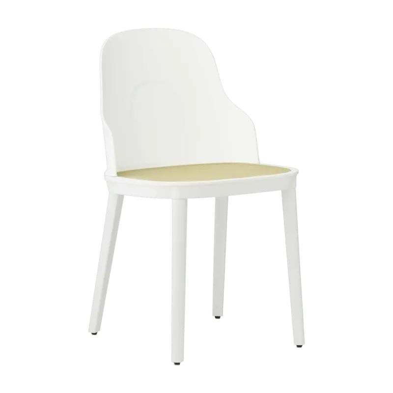 Chaise blanche en polypropylène à l'assise cannage moulé Allez blanc - Normann Copenhagen - The Cool Republic