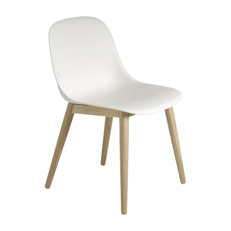 Chaise blanche piétement en chêne Fiber - Muuto - The Cool Republic