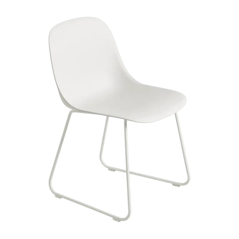 Chaise blanche piétement traîneau Fiber - Muuto - The Cool Republic