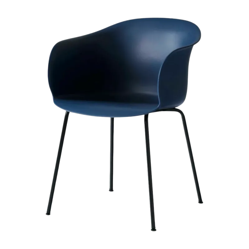 Chaise bleue piétement noir JH28 Elefy - &tradition - The Cool Republic