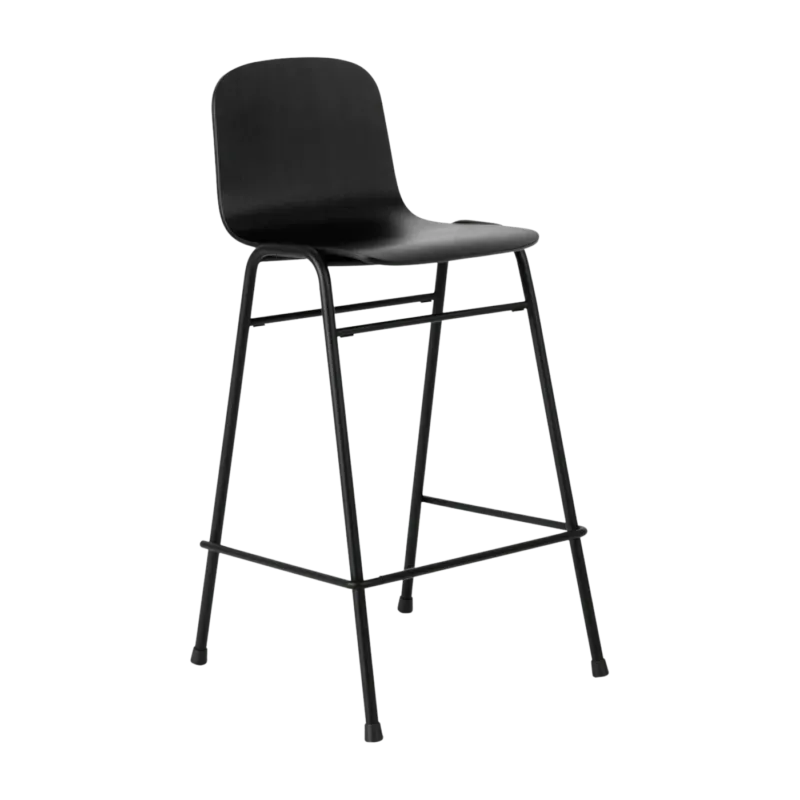 Chaise de bar 65 cm en bois noir et cadre noir Touchwood - Hem - The Cool Republic