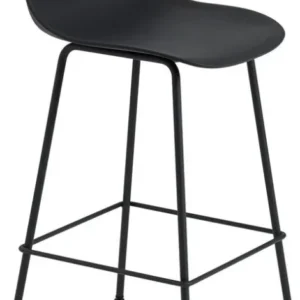 Chaise de bar 65 cm noire piétement tubes Fiber - Muuto - The Cool Republic
