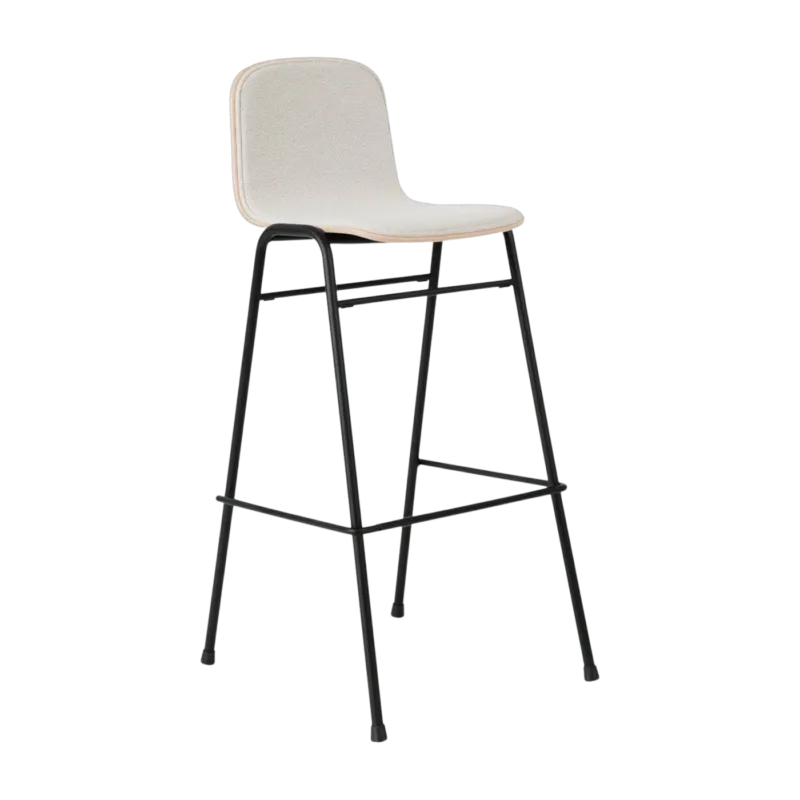 Chaise de bar 75 cm en tissu gris et cadre noir Touchwood - Hem - The Cool Republic