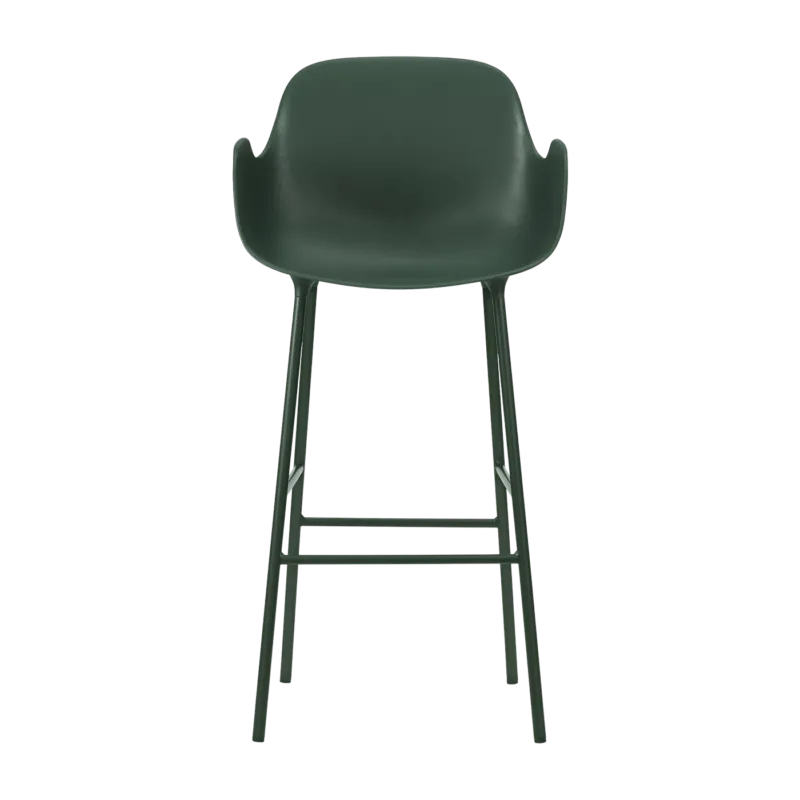 Chaise de bar avec accoudoirs en acier et pp vert 75 cm Form - Normann Copenhagen - The Cool Republic