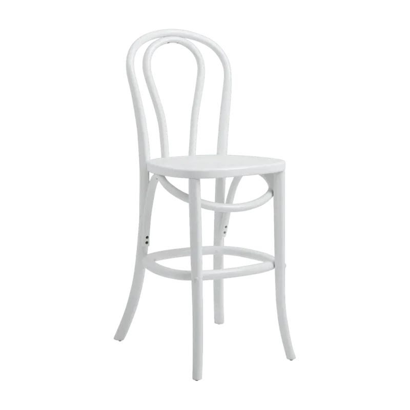 Chaise de bar en bois blanc 64 cm Bistro - Nordal - The Cool Republic