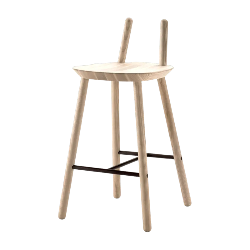 Chaise de bar en bois naturel 65 cm Naïve - Emko - The Cool Republic