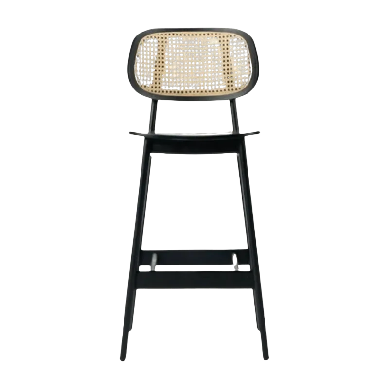 Chaise de bar en cannage et chêne noir 100 cm Titus - Vincent Sheppard - The Cool Republic