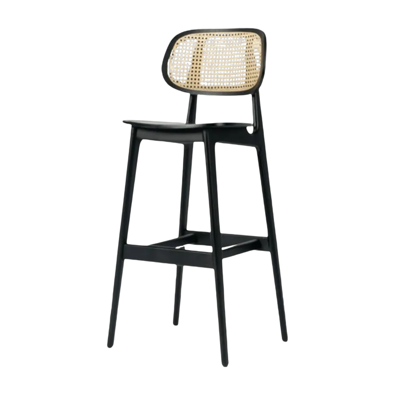 Chaise de bar en cannage et chêne noir 110 cm Titus - Vincent Sheppard - The Cool Republic