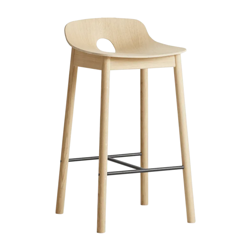 Chaise de bar en chêne naturel 65 cm Mono - WOUD - The Cool Republic