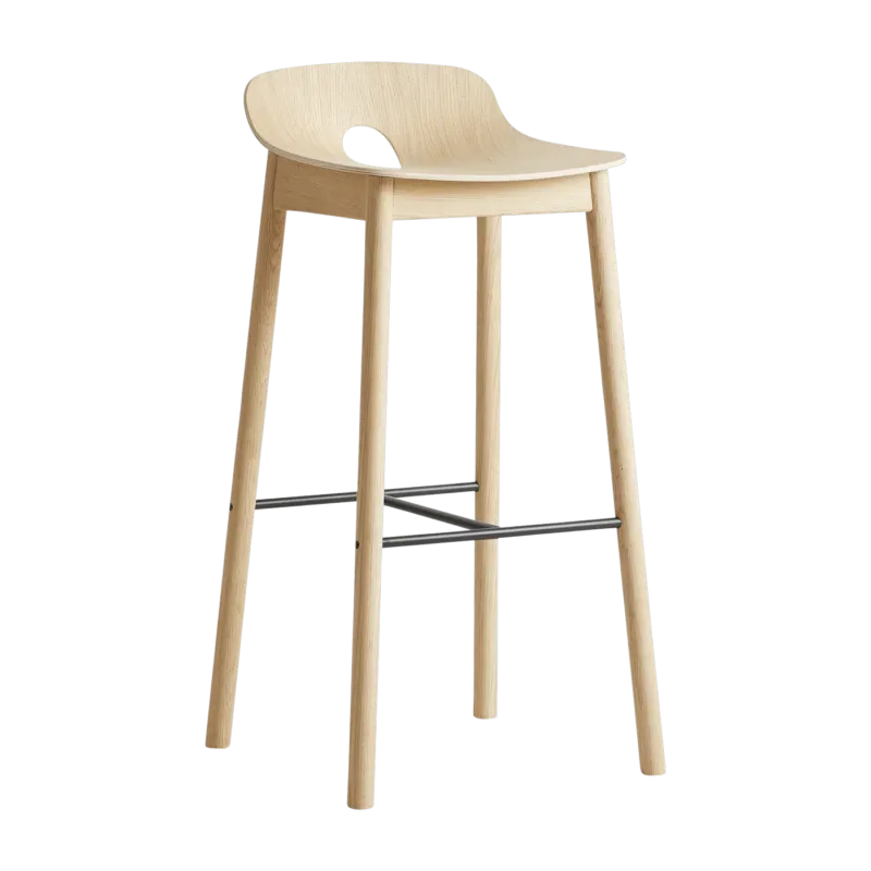 Chaise de bar en chêne naturel 75 cm Mono - WOUD - The Cool Republic