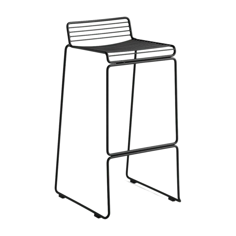 Chaise de bar en métal noir 75 cm Hee - HAY - The Cool Republic