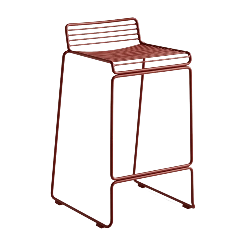 Chaise de bar en métal rouge 65 cm Hee - HAY - The Cool Republic