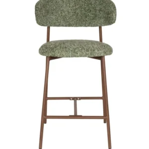 Chaise de bar en tissu vert et métal marron 65cm Kael - The Cool Republic - The Cool Republic