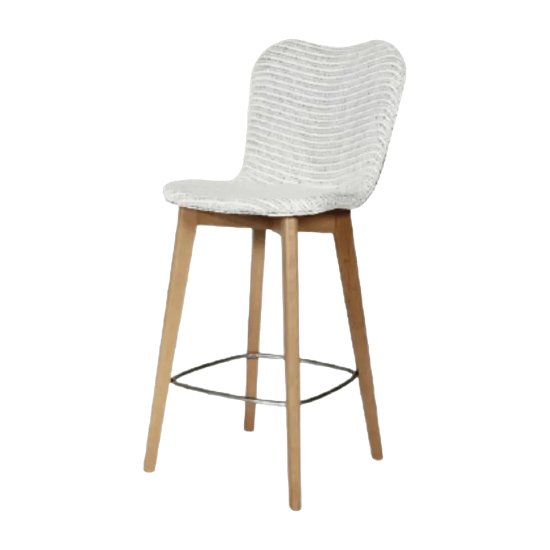 Chaise de bar tressée blanche 67 cm Lily - Vincent Sheppard - The Cool Republic