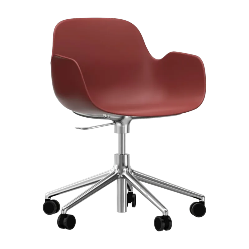 Chaise de bureau avec accoudoirs en aluminium et pp rouge Form - Normann Copenhagen - The Cool Republic