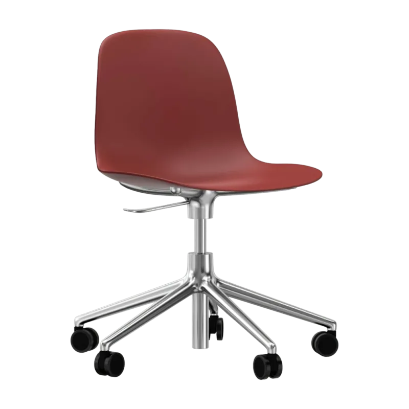 Chaise de bureau en aluminium et pp rouge Form - Normann Copenhagen - The Cool Republic