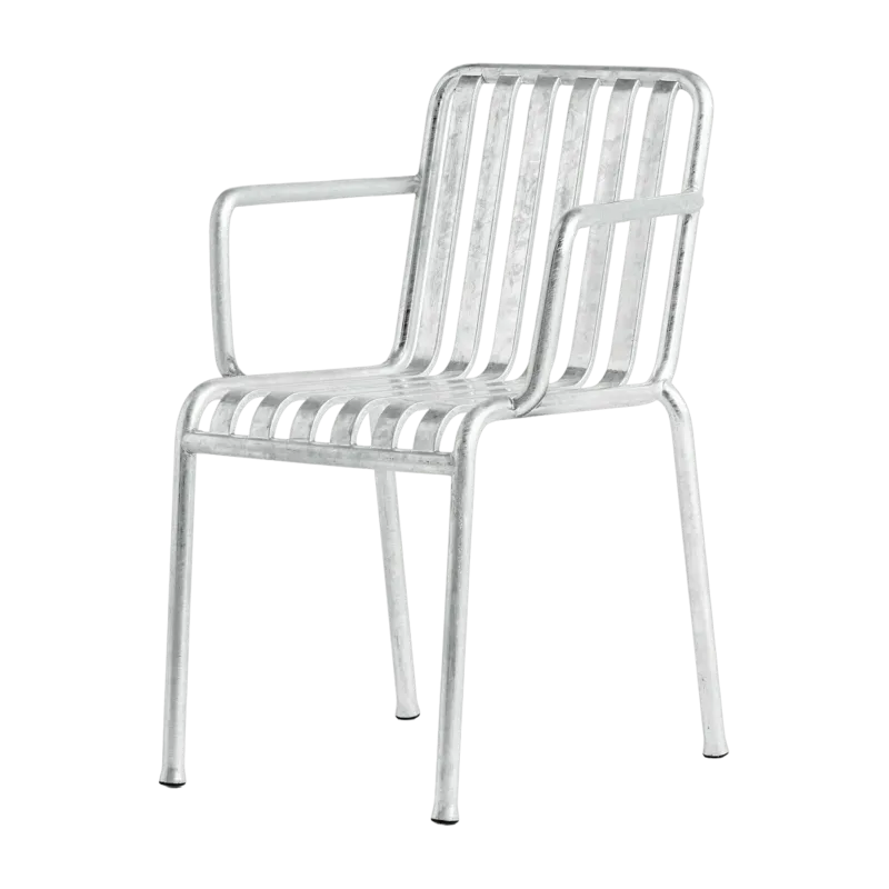 Chaise de jardin avec accoudoir en métal gris galvanisé Palissade - HAY - The Cool Republic