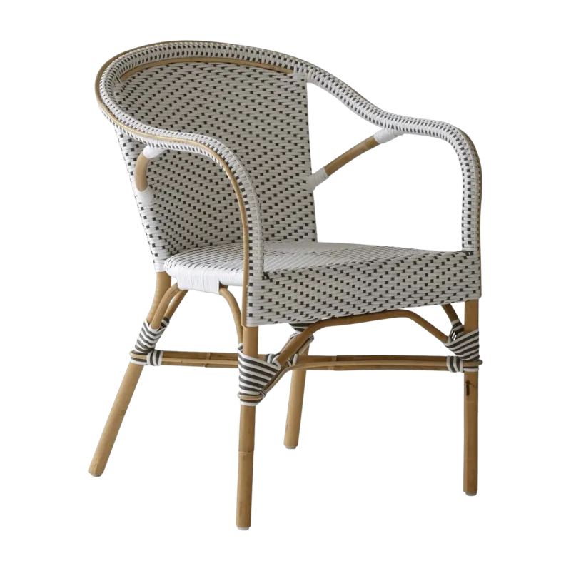 Chaise de jardin avec accoudoirs bistrot blanche Madeleine - Sika Design - The Cool Republic