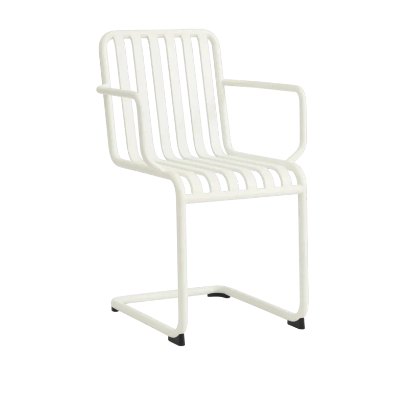 Chaise de jardin avec accoudoirs en acier blanc cassé Palissade - HAY - The Cool Republic