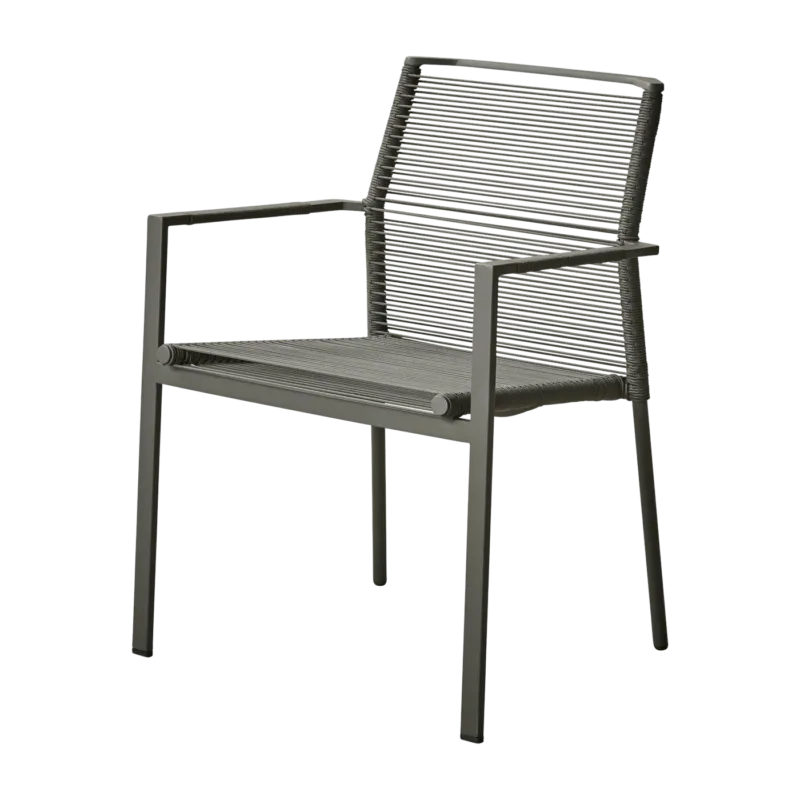 Chaise de jardin avec accoudoirs gris Edge - Cane-Line - The Cool Republic