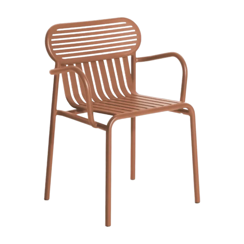 Chaise de jardin avec accoudoirs terracotta Week-End - Petite Friture - The Cool Republic