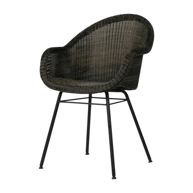 Chaise de repas extérieur acier noir mocca Edgard - Vincent Sheppard - The Cool Republic