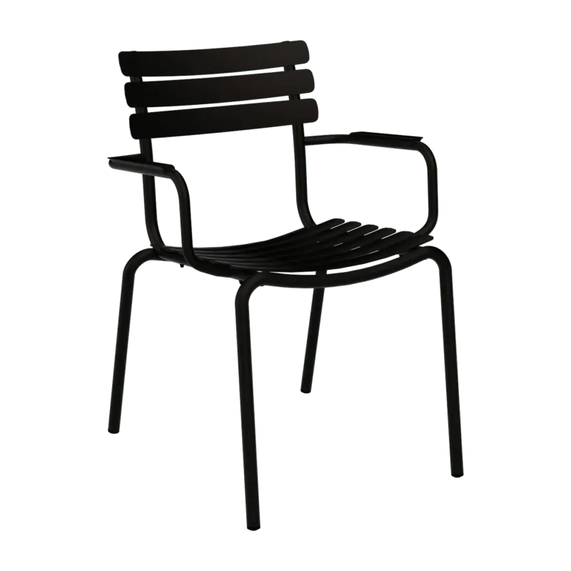 Chaise d'extérieur en aluminium noir avec accoudoirs 59x63x82cm Alua - Houe - The Cool Republic