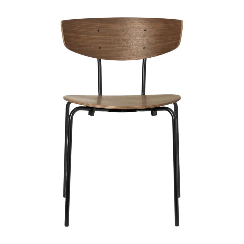 Chaise empilable bois et métal Noyer Herman - Ferm Living - The Cool Republic